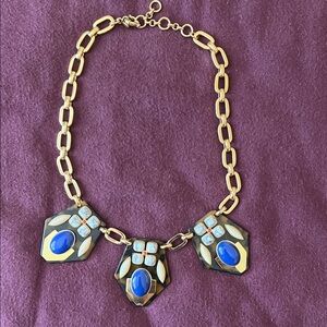 J. Crew Gold Necklace with Blue Accents
